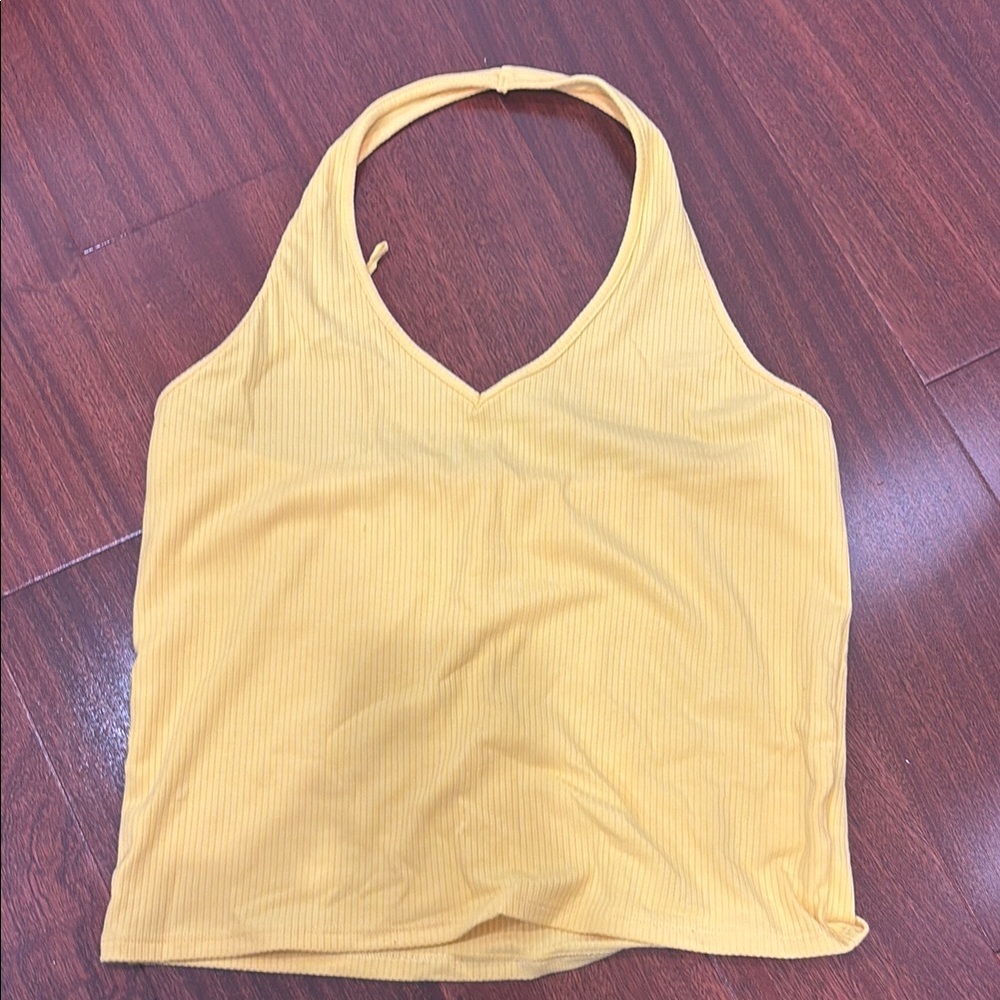 Yellow Halter Neck Women's Top